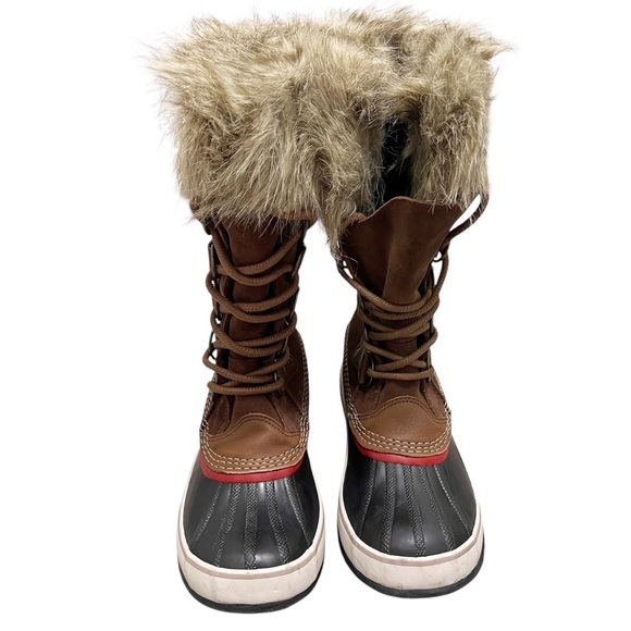 Sorel Brown and Black Winter Boots with Fur Trim - Picture 6 of 9